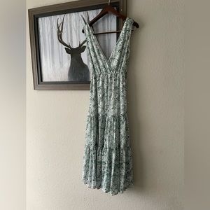 Banana republic green floral dress